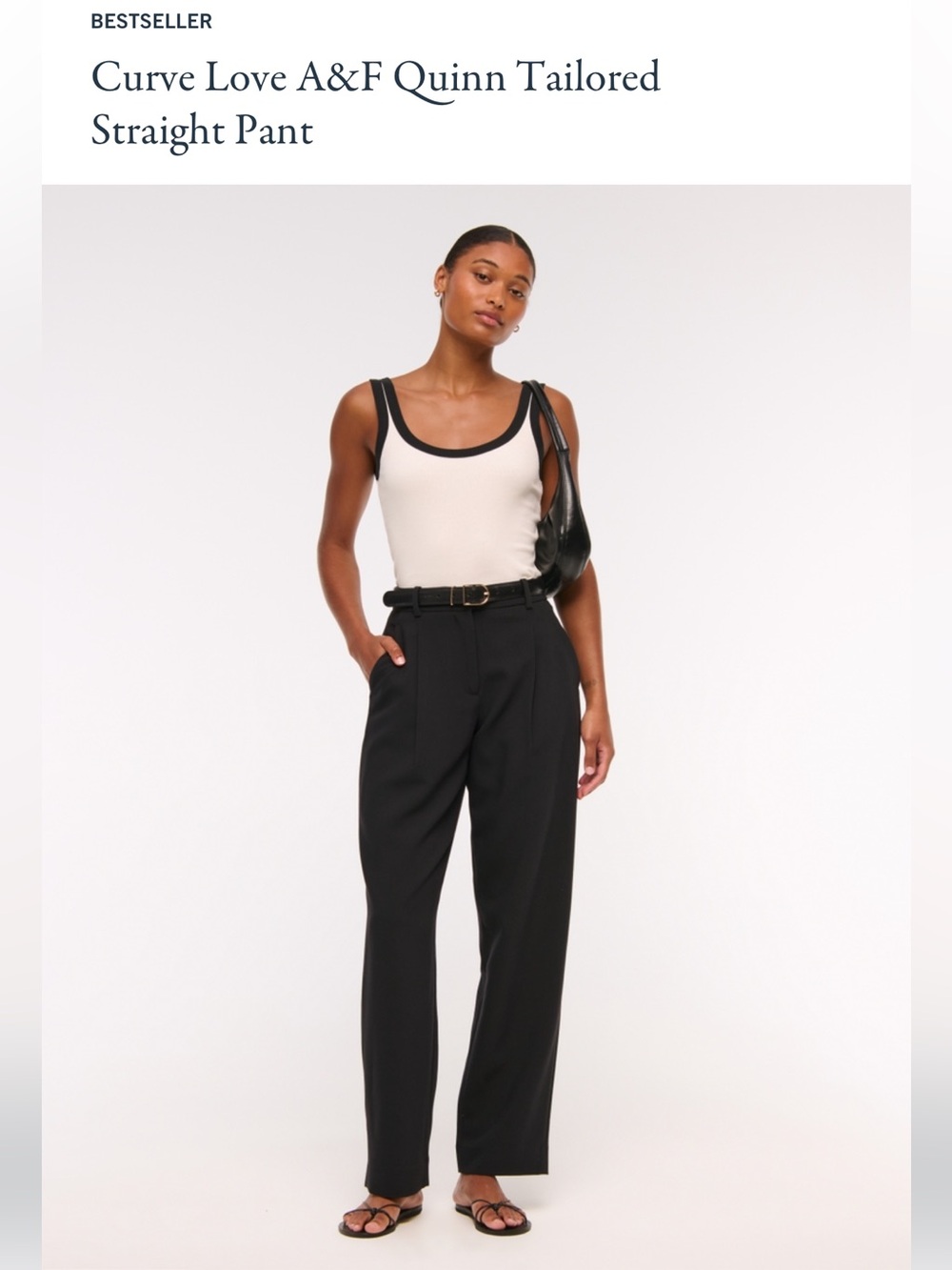 NWT A&F Quinn Tailored Straight Leg Black 30 Long Curve Love